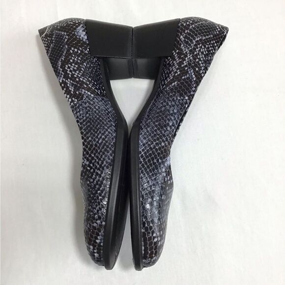 Ecco Blue Snake Print Block Heel Slip On Pumps Size 41 - Picture 6 of 10